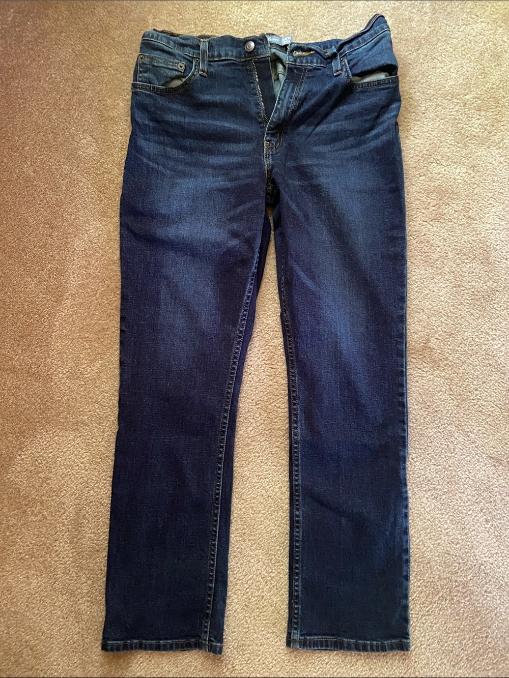 Men's Dark Blue Straight-Leg Jeans